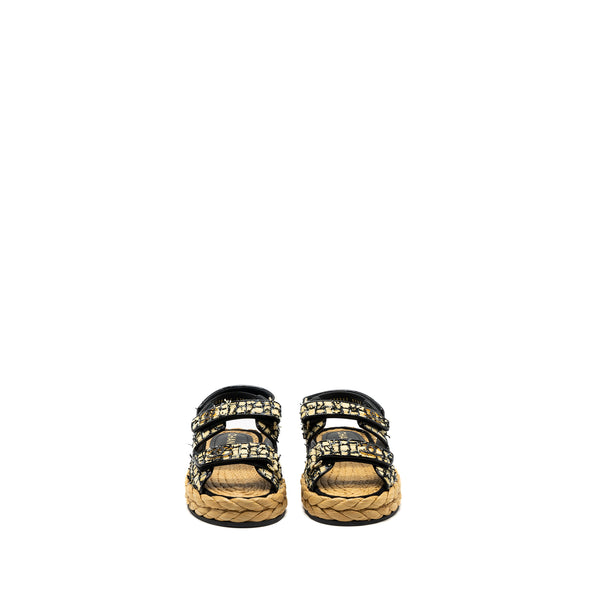 Chanel Size 37.5 Dad Sandals Multicolour Black Hardware
