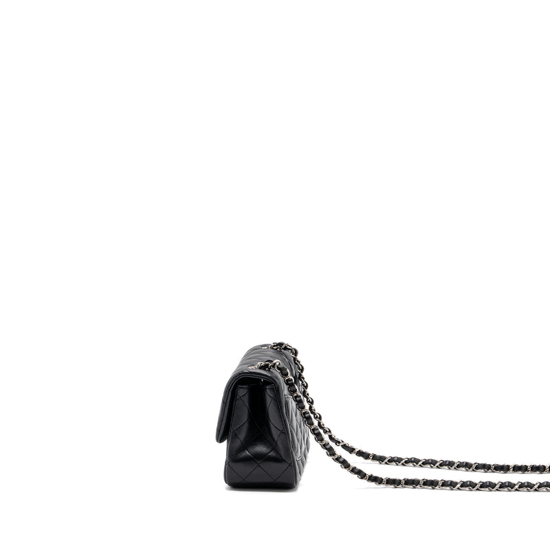 Chanel mini square flap bag lambskin black SHW