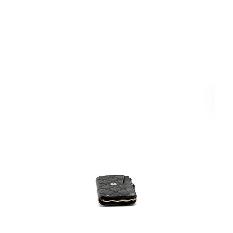 Chanel L Zip Wallet Caviar Black LGHW (Microchip)