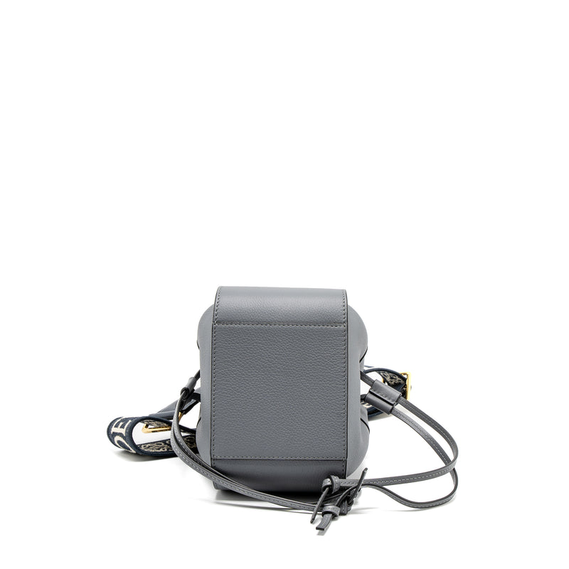 Loewe Mini Hammock Drawstring in Soft Grained Calfskin Asphalt Grey GHW