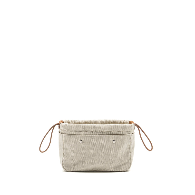 HERMES Fourbi 20 pouch canvas / Barenia calfskin natural/Fauve SHW Stamp U