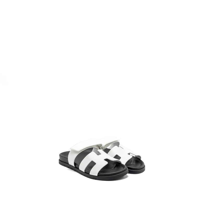 Hermes Size 39 Chypre Sandals White/Black