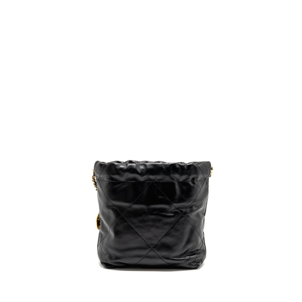 Chanel Mini 22 Bag Shiny Calfskin Black GHW (microchip)