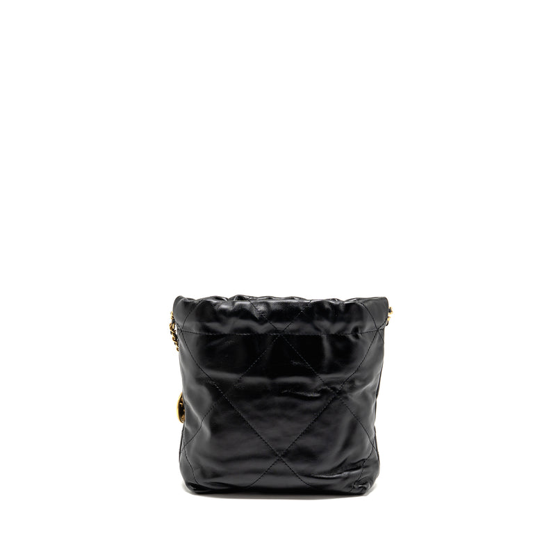Chanel Mini 22 Bag Shiny Calfskin Black GHW (microchip)