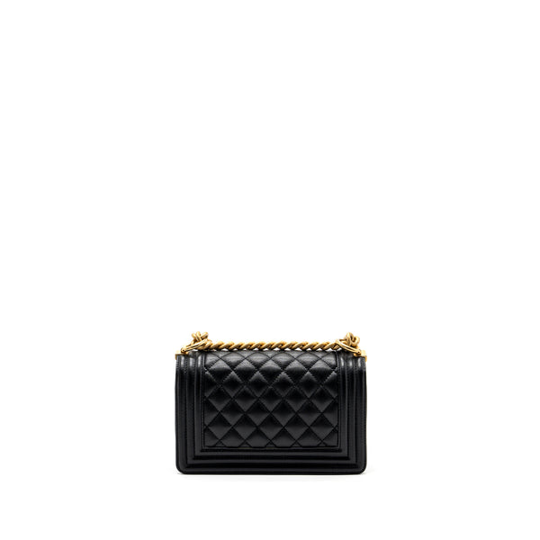 Chanel Small Boy Bag Caviar Black GHW (Microchip)