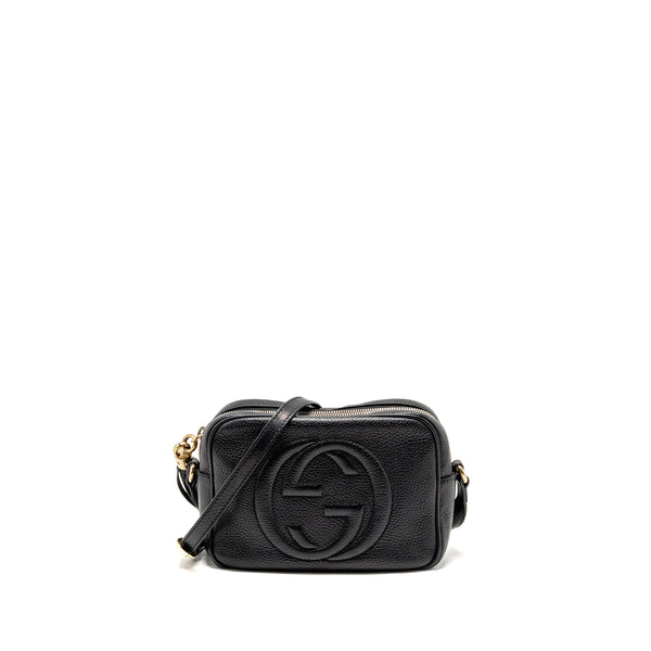 GUCCI Soho Disco Camera Crossbody Bag Calfskin Black LGHW