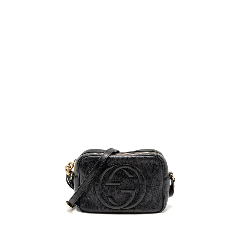 GUCCI Soho Disco Camera Crossbody Bag Calfskin Black LGHW