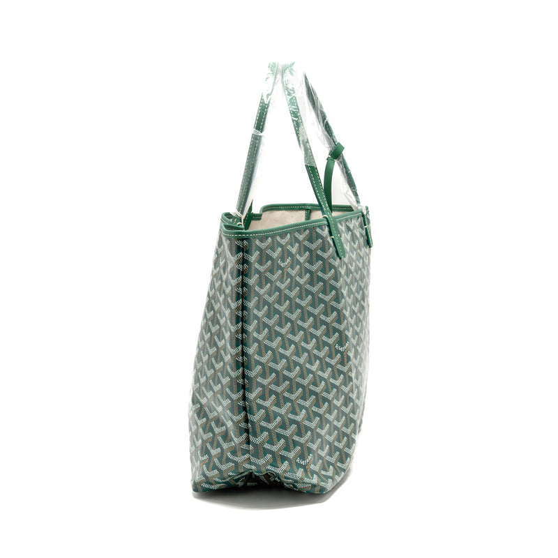 Goyard Saint Louis PM Tote Goyardine Canvas Green SHW