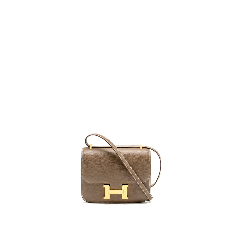 Hermes Mini Constance Epsom Etoupe GHW Stamp U