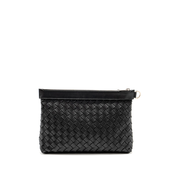 Bottega Veneta Intrecciato Pouch Calfskin Black SHW