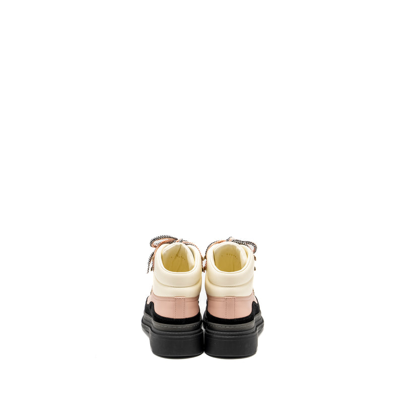 Chanel size 38 ankle bookts multicolor cream / pink / black