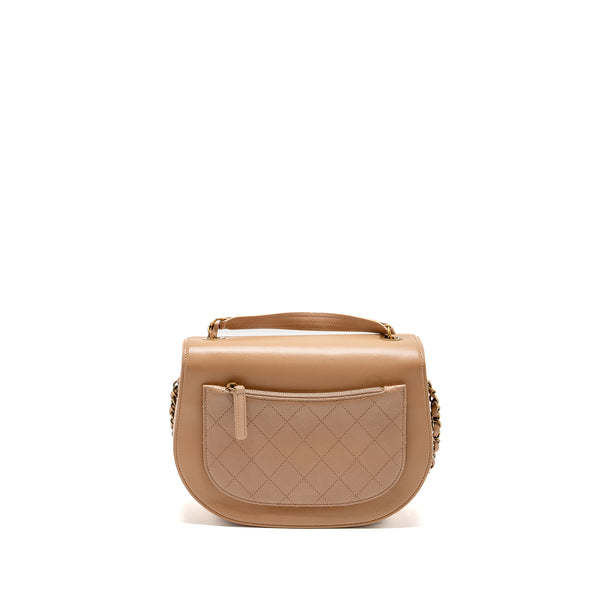 Chanel Coco Curve Flap Bag Calfskin Beige GHW