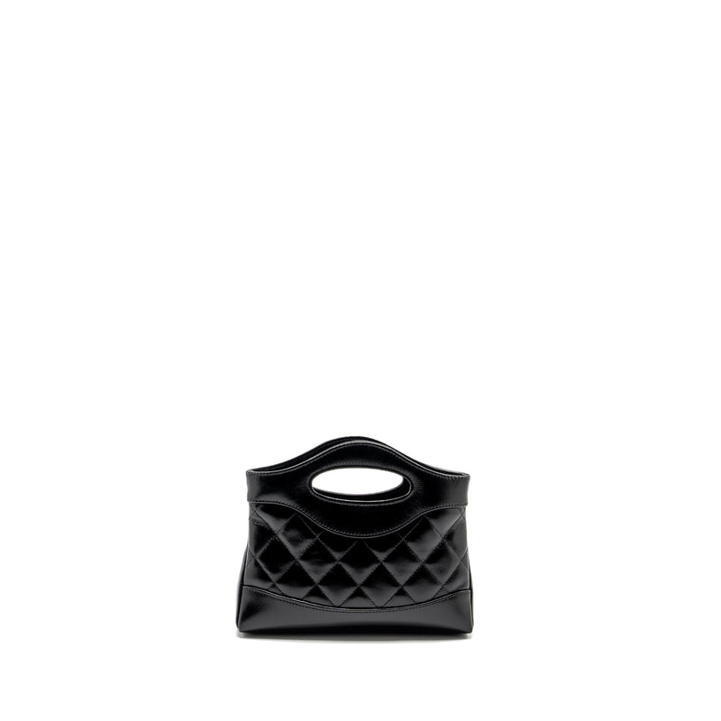 Chanel Mini 31 Clutch with Chain Shiny Lambskin Black LGHW (Microchip)