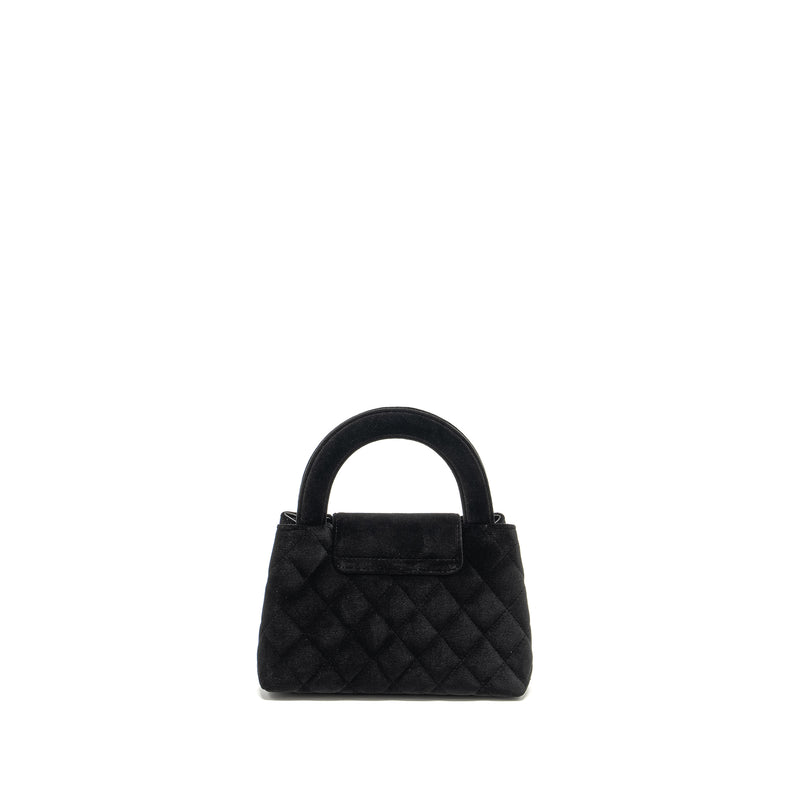 Chanel 24a Mini Shopping Tote/Mini Kelly Velvet Black GHW (microchip)