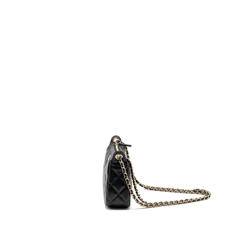 Chanel Clutch Bag with Chain Caviar Black LGHW (Microchip)