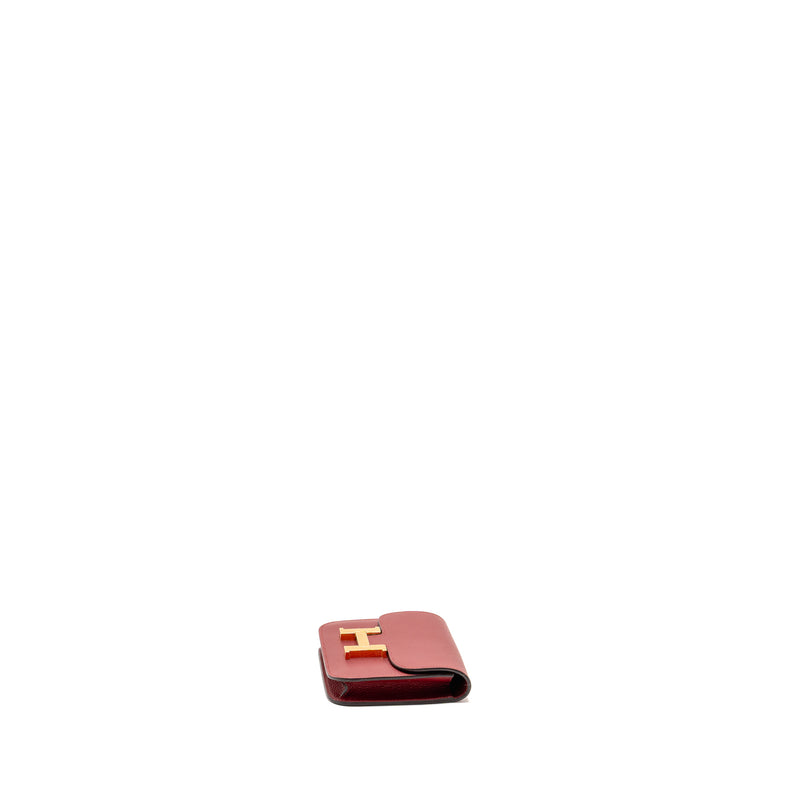 Hermes Constance Slim Evercolor K1 Rouge Grenat GHW Stamp