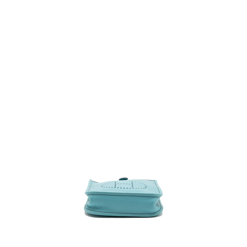 Hermes mini evelyne clemence blue saint cyr with multicolor strap SHW stamp T