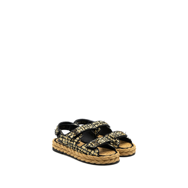 Chanel Size 37.5 Dad Sandals Multicolour Black Hardware