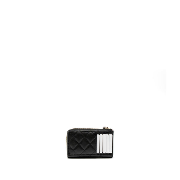 Chanel L Zip Wallet Caviar Black LGHW (Microchip)
