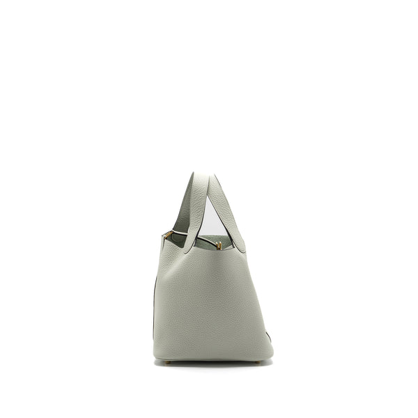 Hermes picotin 18 lock bag clemence gris neve GHW stamp B