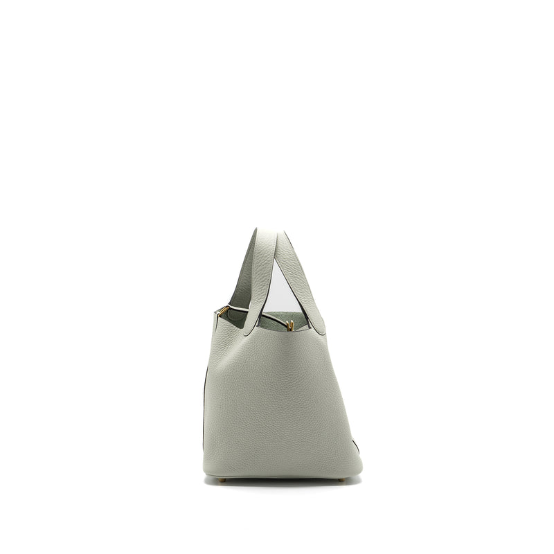 Hermes picotin 18 lock bag clemence gris neve GHW stamp B