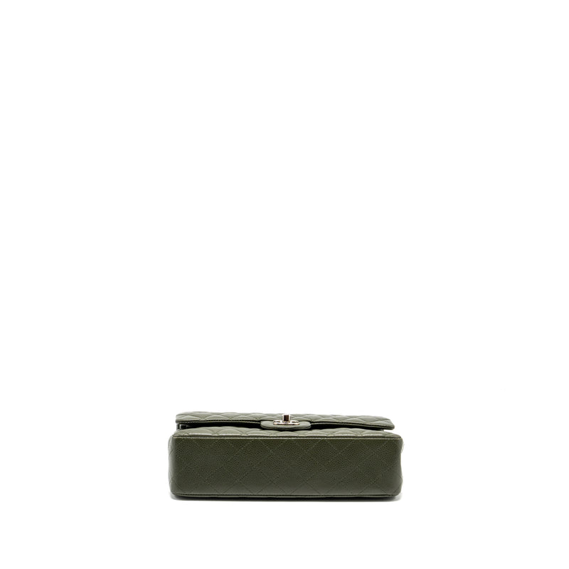 Chanel Medium Classic Double Flap Bag Caviar Olive Green SHW