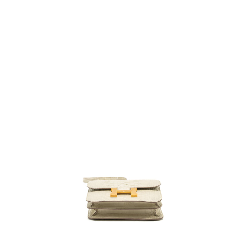 Hermes Mini Constance alligator mississippiensis Mat Beton GHW stamp Z