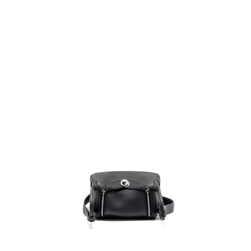 Hermes Mini Lindy Clemence Black SHW Stamp W