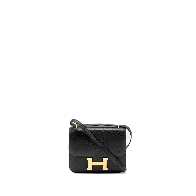 Hermes Mini Constance epsom black RGHW stamp Y