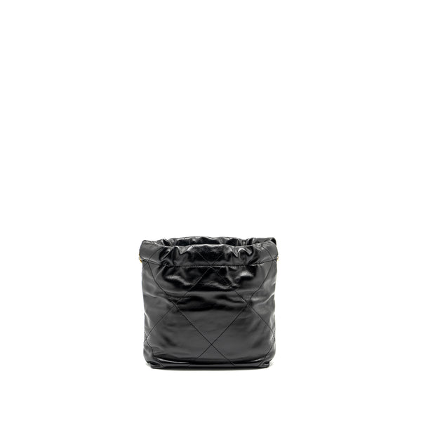 Chanel Mini 22 Bag Shiny Calfskin Black GHW (microchip)
