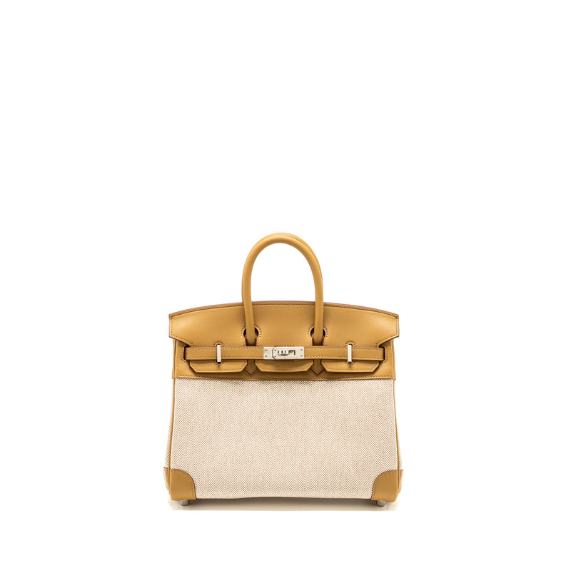 Hermes Birkin 25 Toile Swift/Canvas Biscuit SHW Stamp U