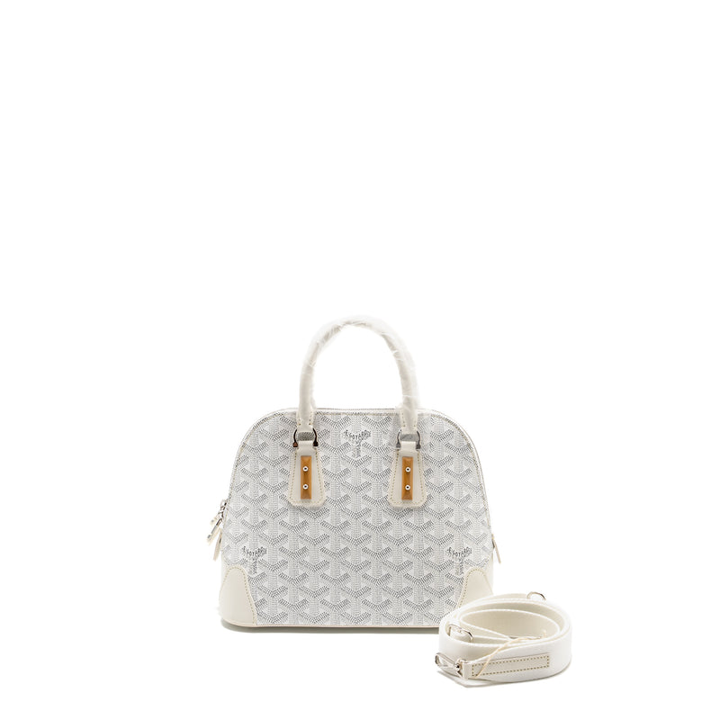 Goyard Mini Vendome Mini Bag Goyardine Canvas/ Calfskin White SHW