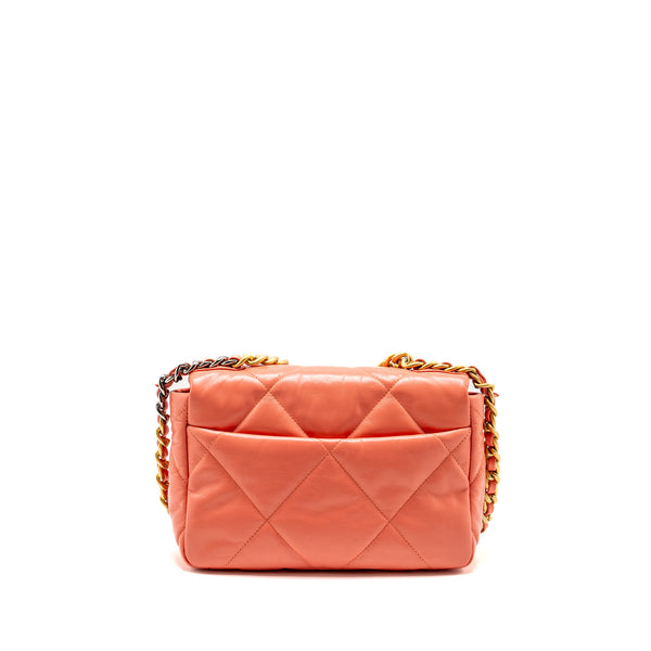 Chanel Small 19 Bag Shiny Goatskin Coral Multicolour Hardware