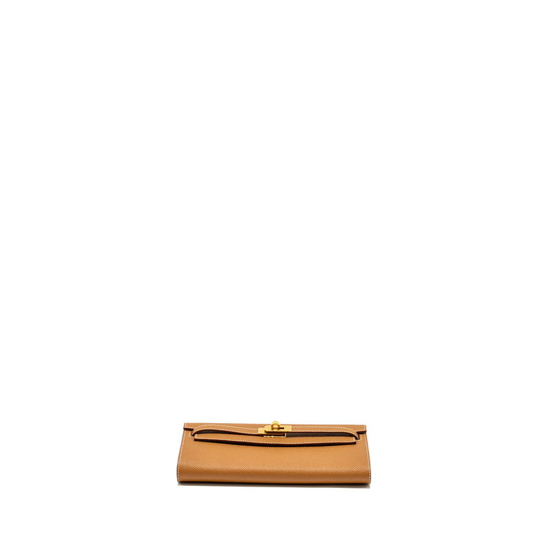 Hermes Kelly to Go Epsom Gold GHW Stamp U