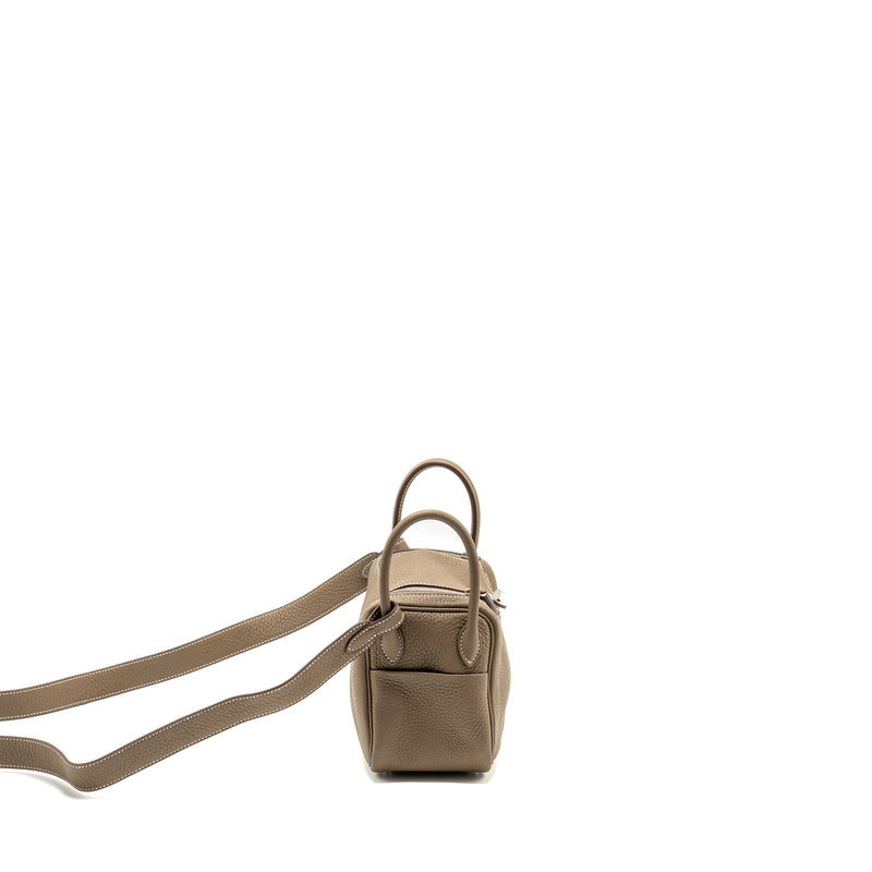 Hermes Mini Lindy Clemence Etoupe SHW Stamp Z