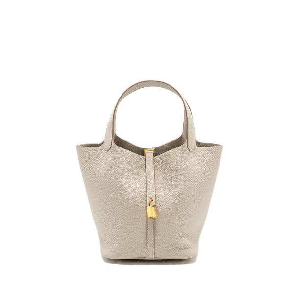 Hermes Picotin 22 Clemence Beton GHW Stamp B