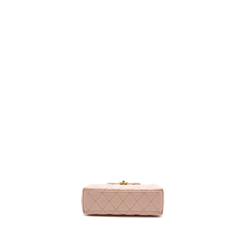 Chanel 23k mini shopping tote / kelly bag calfskin pink GHW (Microchip)