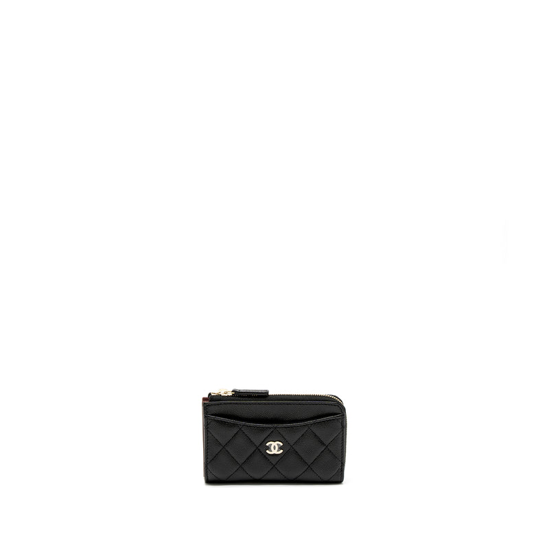 Chanel L Zip Wallet Caviar Black LGHW (Microchip)