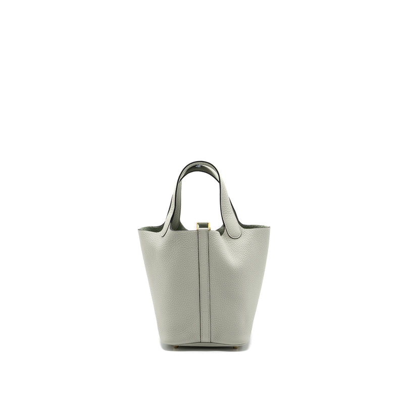 Hermes picotin 18 lock bag clemence gris neve GHW stamp B