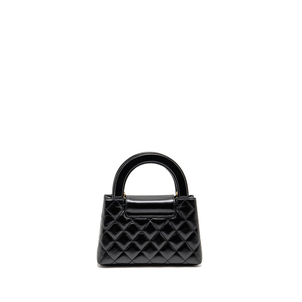 Chanel mini kelly shopping tote bag calfskin black GHW (microchip)