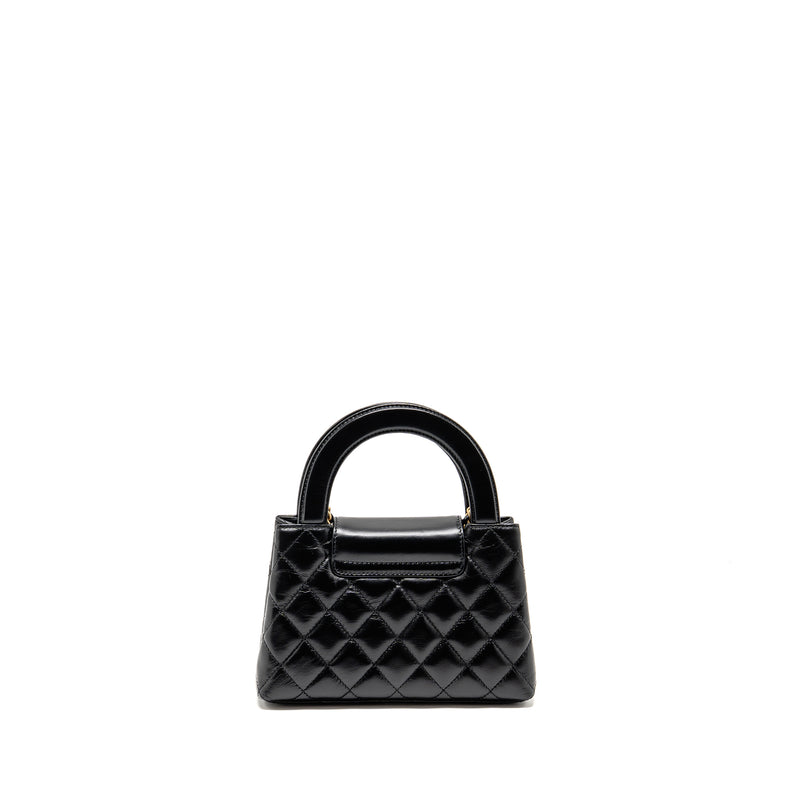Chanel mini kelly shopping tote bag calfskin black GHW (microchip)