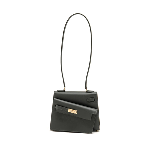 Hermes kelly sellier en Desordre 20 epsom vert mangrove LGHW stamp K