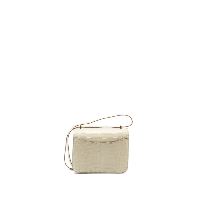 Hermes Mini Constance alligator mississippiensis Mat Beton GHW stamp Z