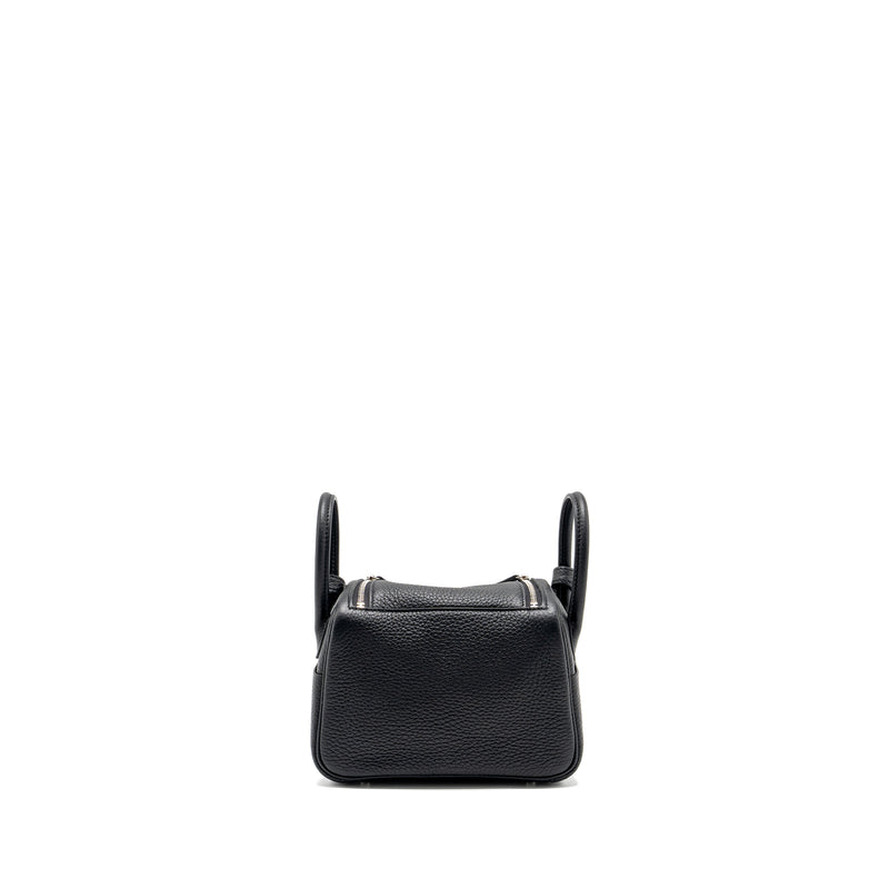 Hermes Mini Lindy Clemence Black SHW Stamp W