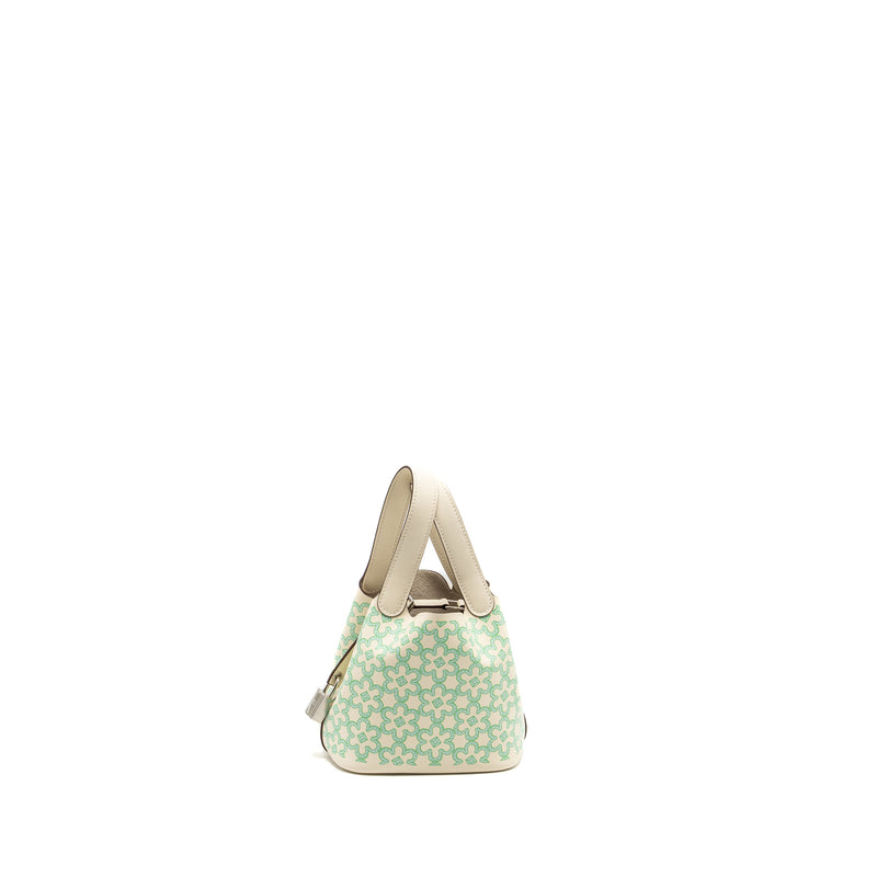 Hermes lucky daisy micro Picotin Swift Nata-vert-Blanc SHW Stamp U