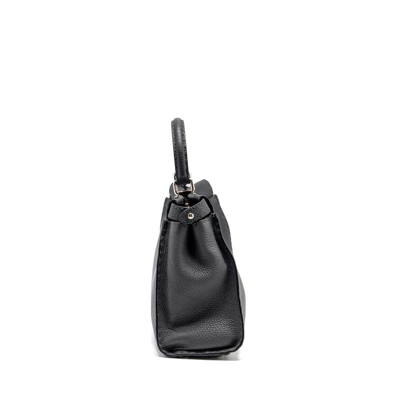 Fendi Medium Peekaboo Bag Selleria Leather Black SHW