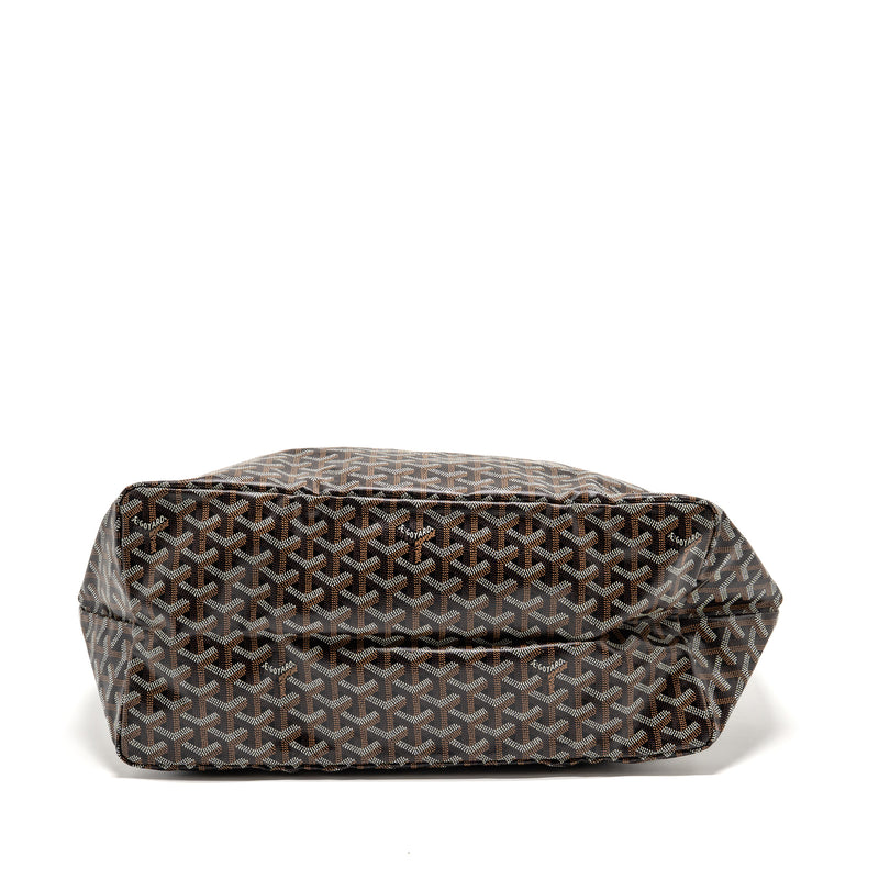 Goyard Saint Louis GM Tote Goyardine Canvas Black/Brown SHW