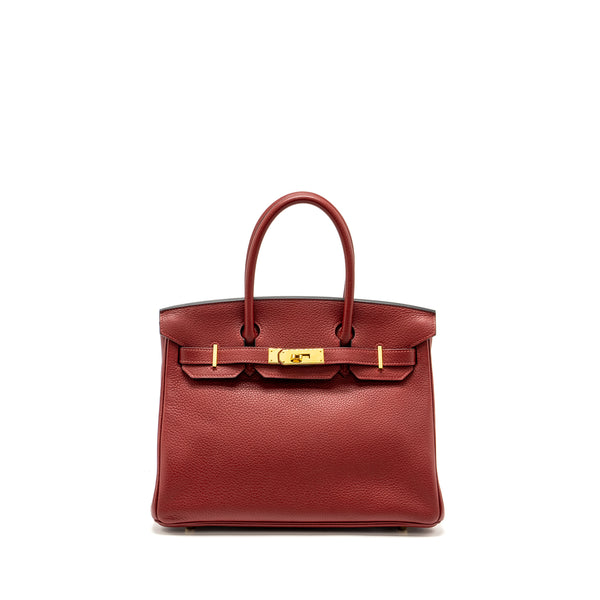 Hermes Birkin 30 Togo Rouge Grenat GHW Stamp Square R