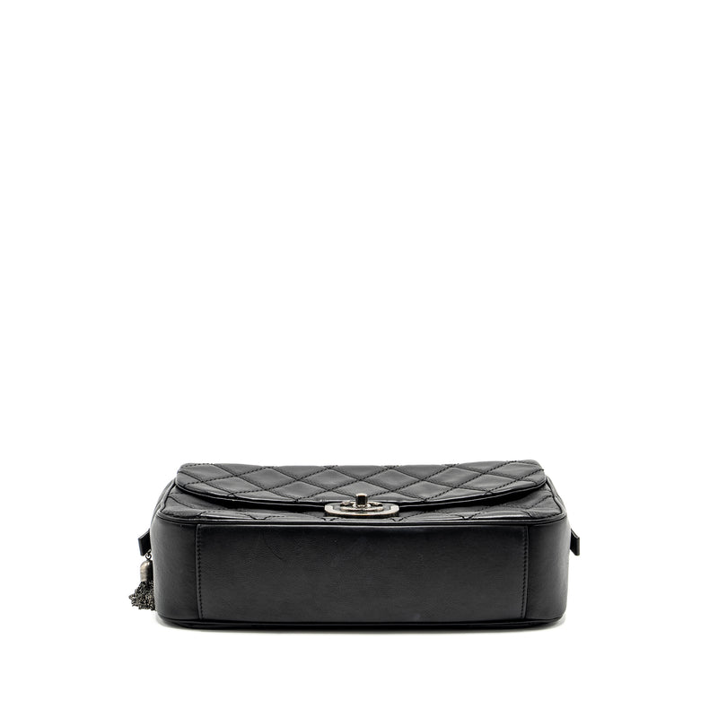 CHANEL Paris-Edinburgh Coco Sporran Flap Bag Calfskin Black Ruthenium Hardware