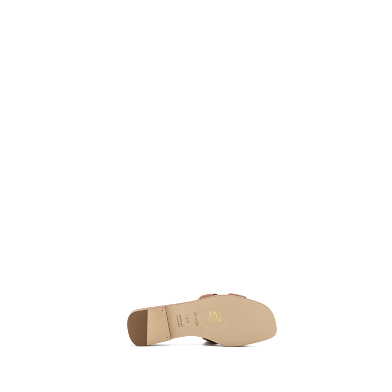 Hermes size 37.5 oran sandals box calfskin gold